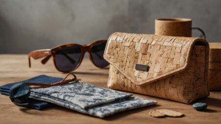 featuring sustainable fashion accessories. Include products like