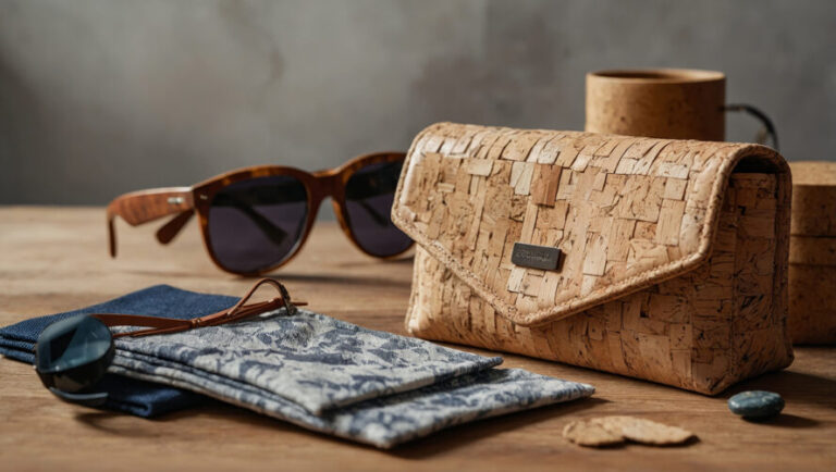 featuring sustainable fashion accessories. Include products like